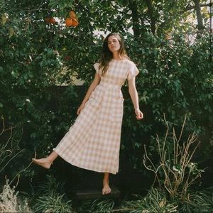 NWT Christy Dawn Jane Dress in Lemon Plaid, sz M